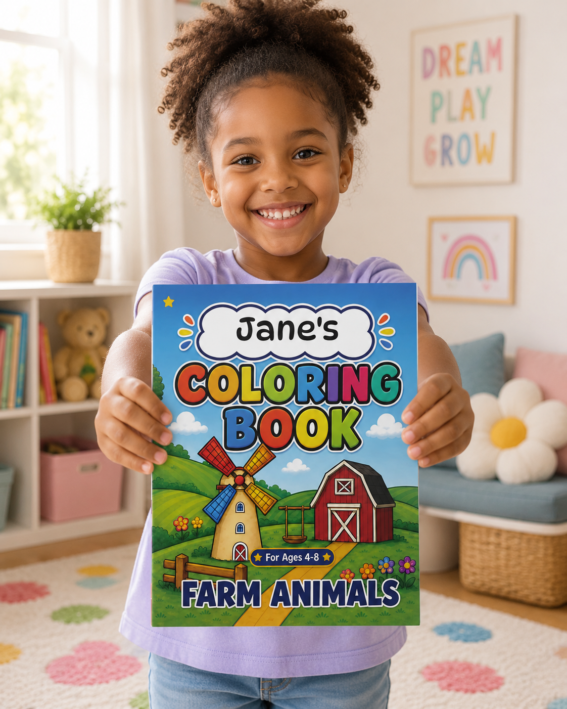 Farm Animals Coloring Book — Personalized Kids' Activity Book (Ages 4-8)