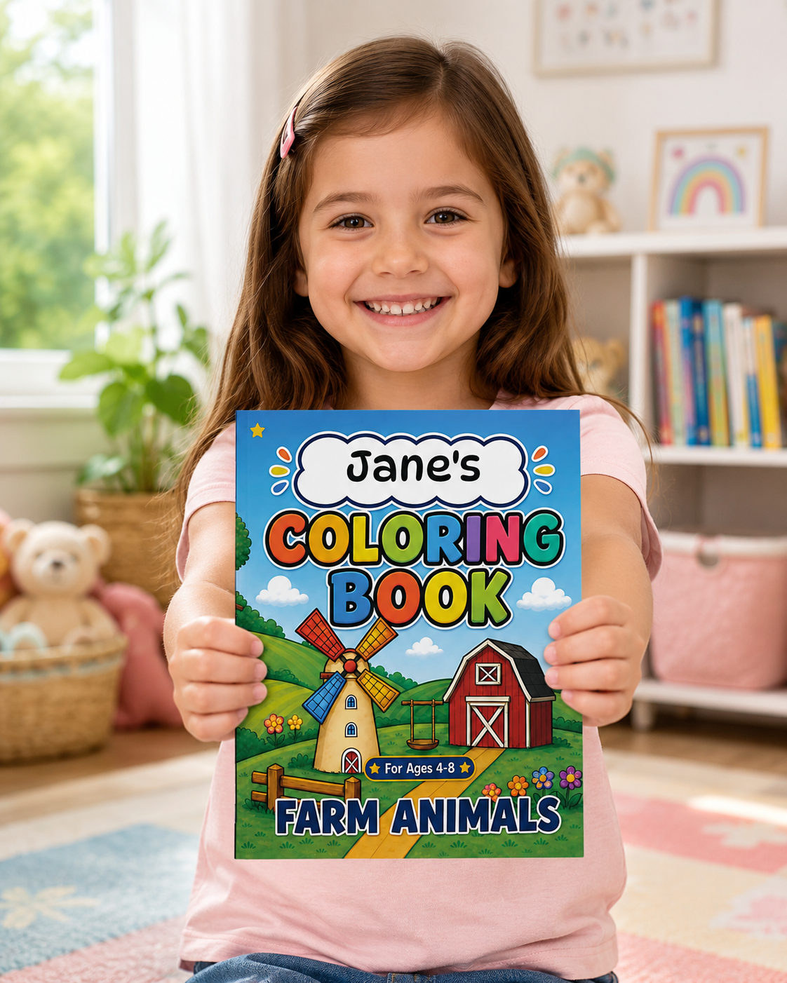 Farm Animals Coloring Book — Personalized Kids' Activity Book (Ages 4-8)