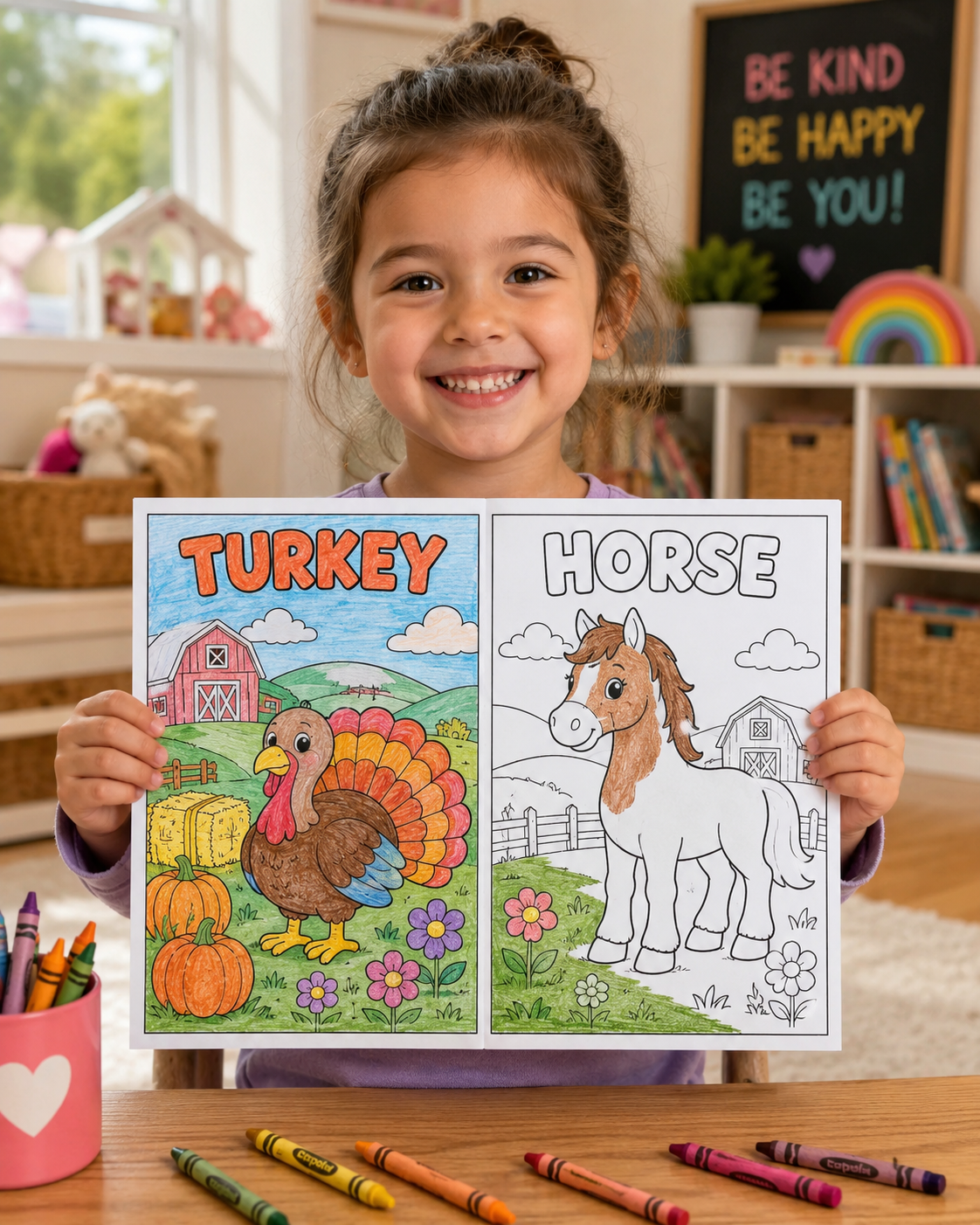 Farm Animals Coloring Book — Personalized Kids' Activity Book (Ages 4-8)