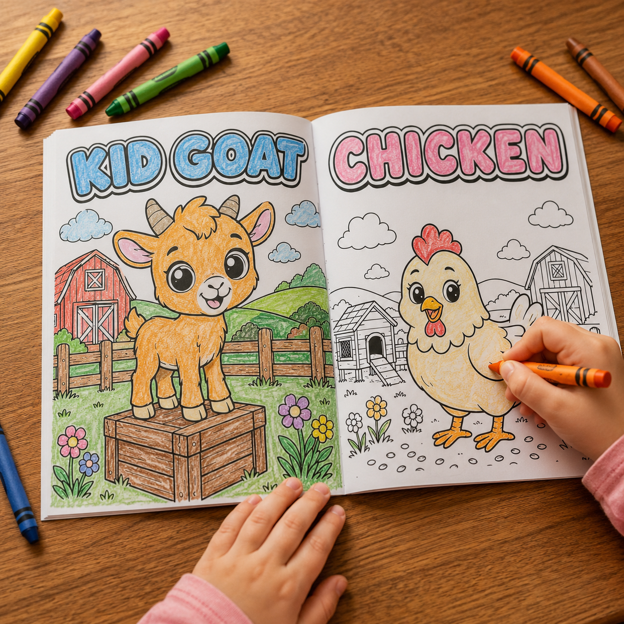 Farm Animals Coloring Book — Personalized Kids' Activity Book (Ages 4-8)