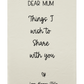 Personalized Dear Mum/Dad/Sister/Friend Engraved Vegan Leather Journal — "Things I Wish to Share with You" Memorial Gift