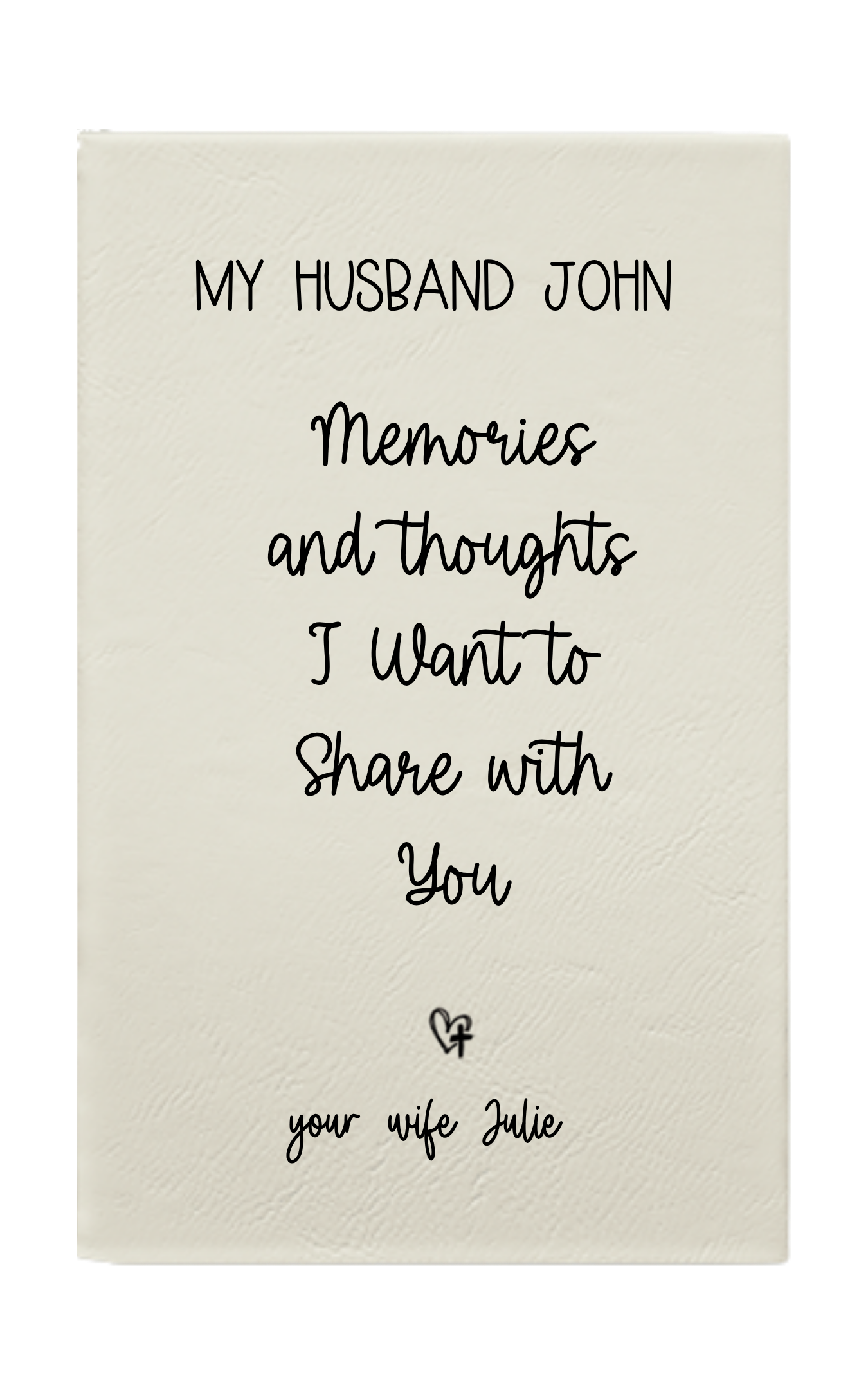 Personalized Dear Mum/Dad/Sister/Friend Engraved Vegan Leather Journal — "Things I Wish to Share with You" Memorial Gift