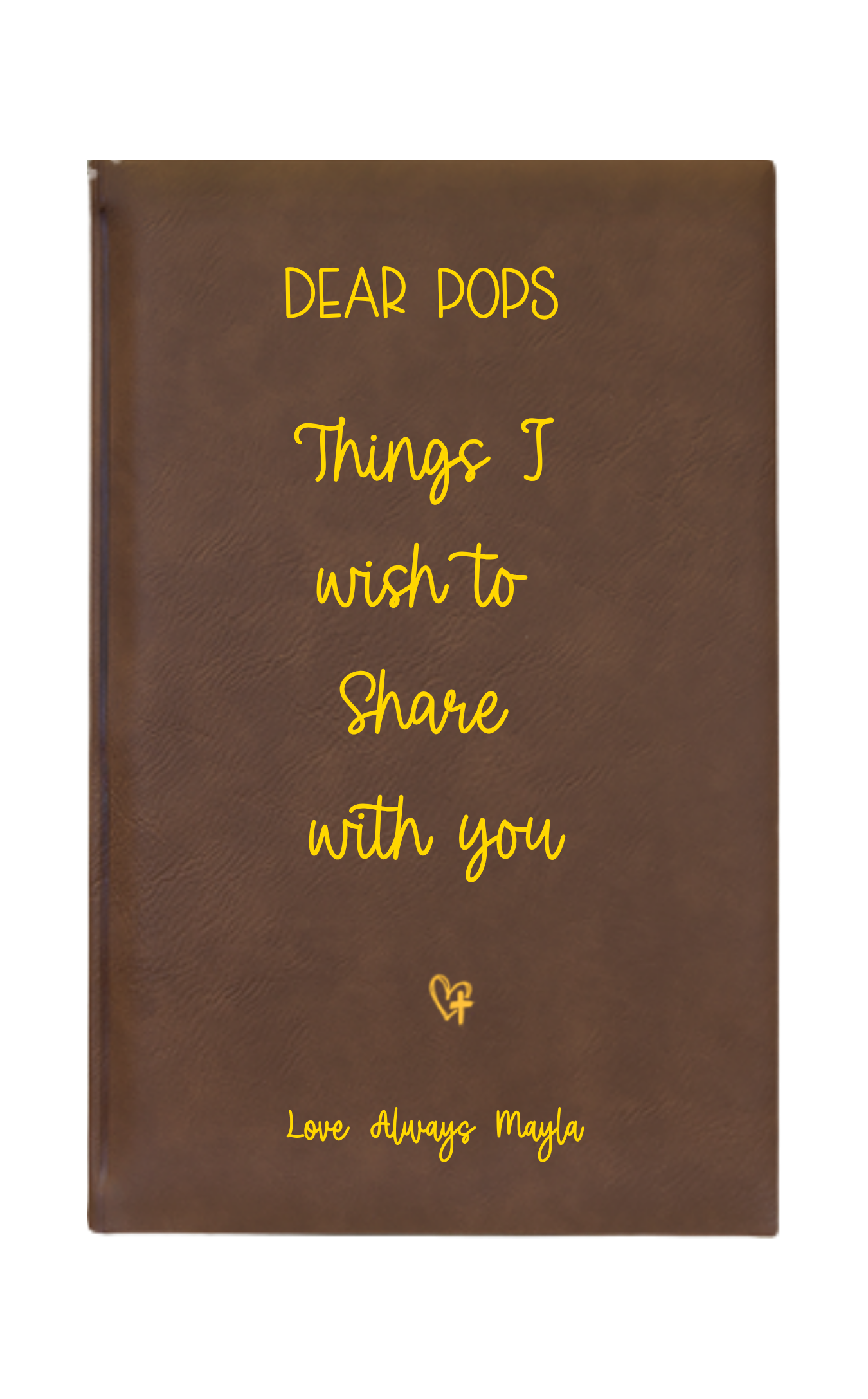 Personalized Dear Mum/Dad/Sister/Friend Engraved Vegan Leather Journal — "Things I Wish to Share with You" Memorial Gift