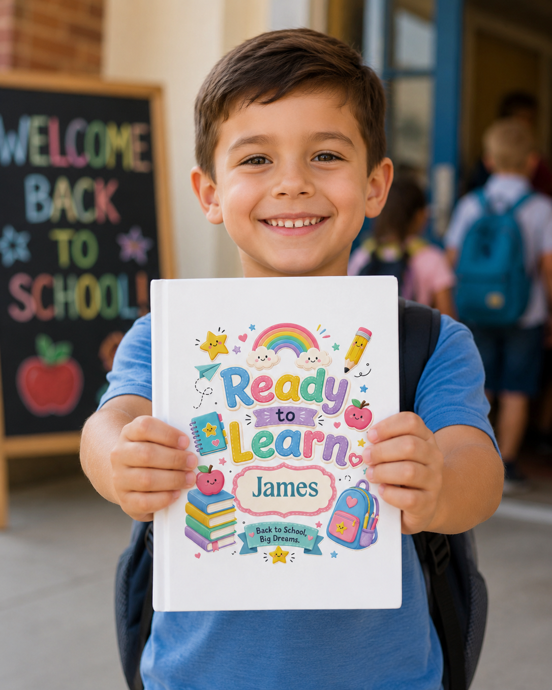 Back to School Big Dreams Personalised Hardback Notebook