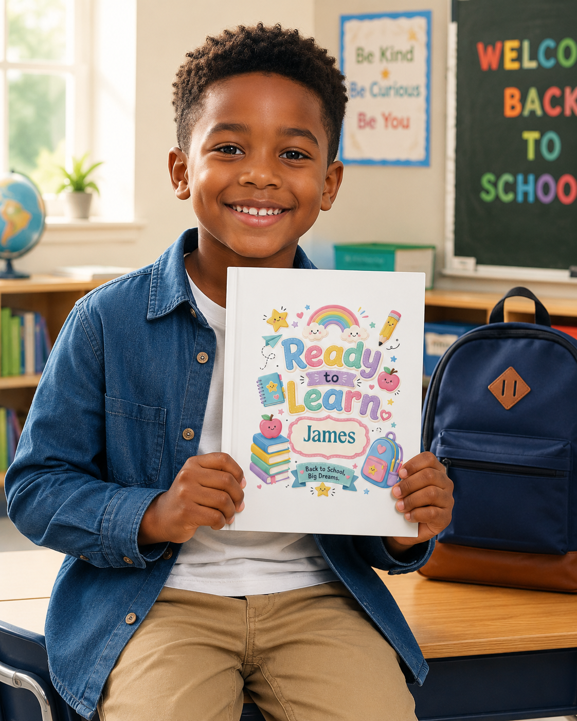 Back to School Big Dreams Personalised Hardback Notebook