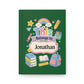 Personalized Kids Green Hardcover Notebook — "This Belongs to [Name]" Cute School Notebook/Back to School
