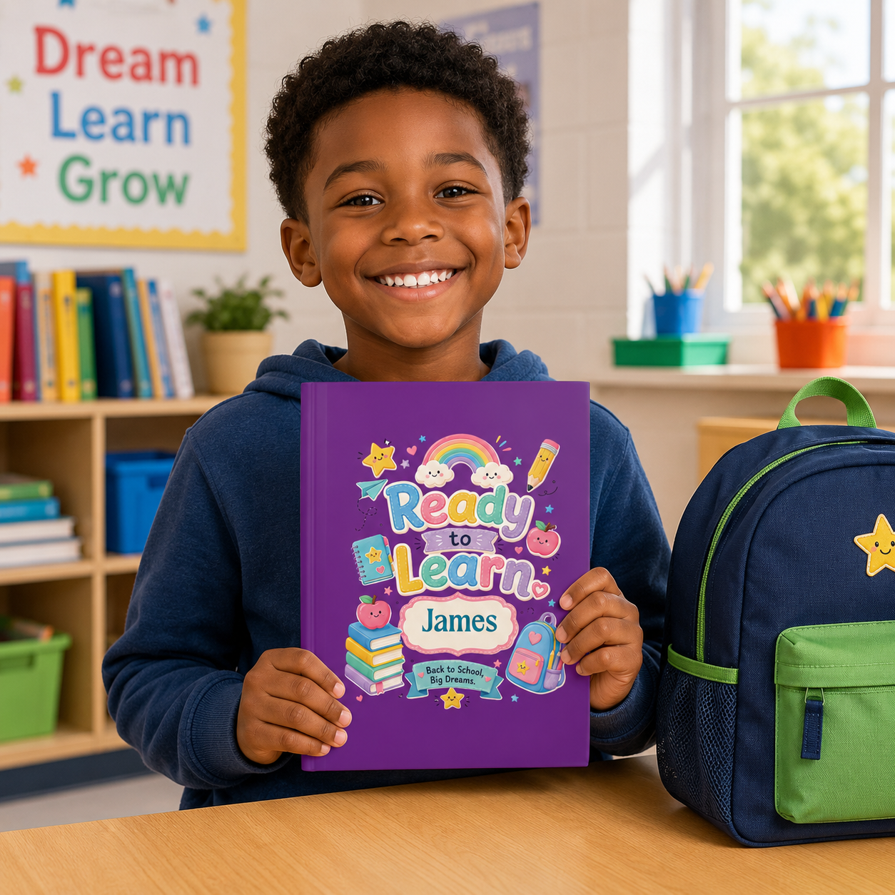 Back to School Big Dreams Personalised Hardback Notebook