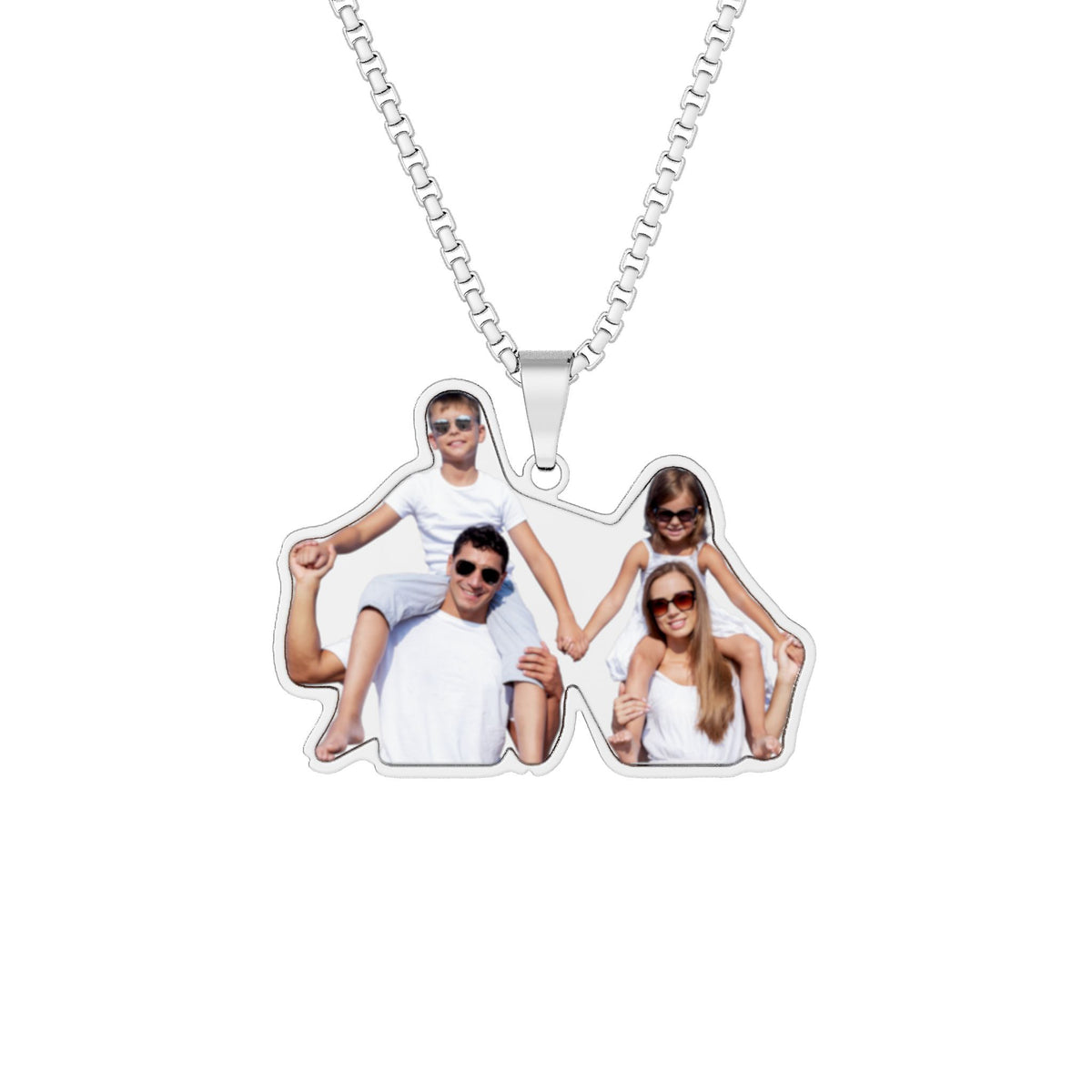 Custom Photo Cutout Pendant Necklace — Personalized Family/Pet Photo Keepsake