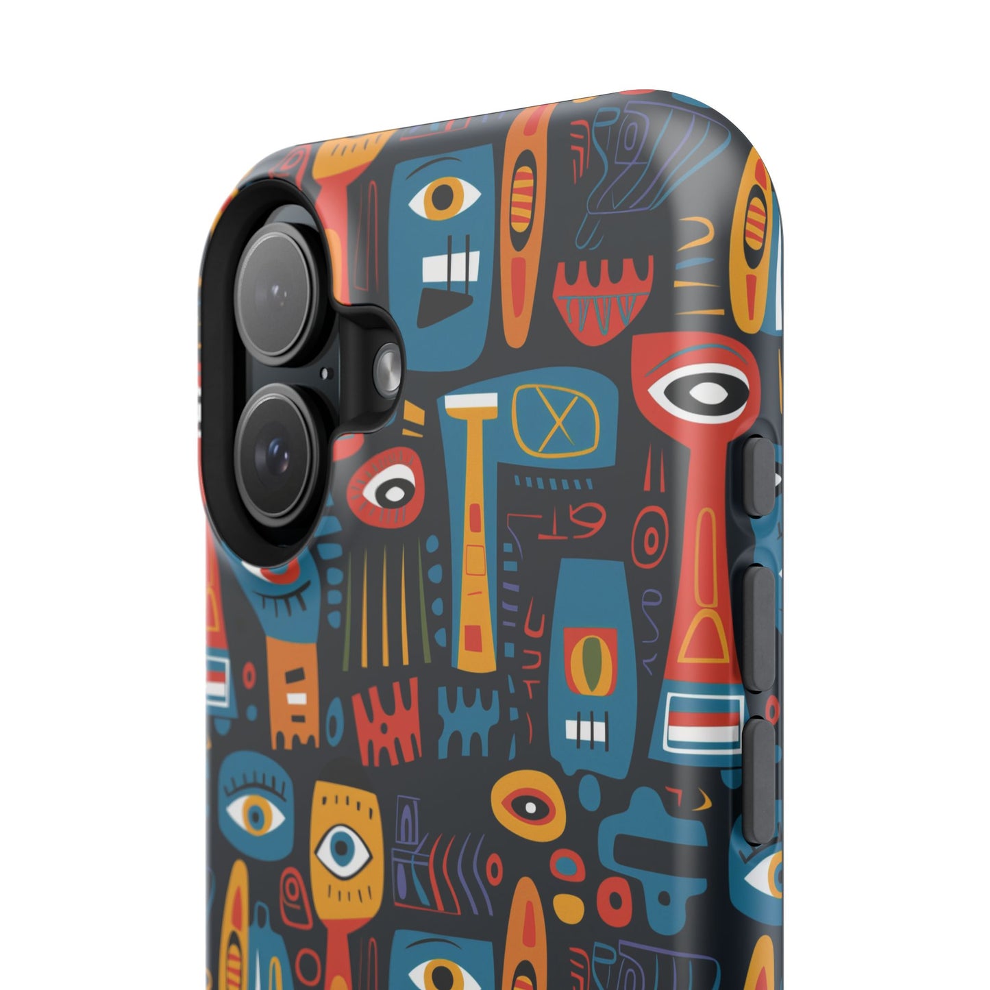 Personalized Colorful Abstract Faces Clear Impact-Resistant Case