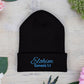 Teal Embroidered 'ELOHIM, GENESIS 1:1' Classic Cuffed Beanie - Cozy Winter Hat, Streetwear Accessory, Personalized Gifts, Religious Apparel, Unisex Beanie