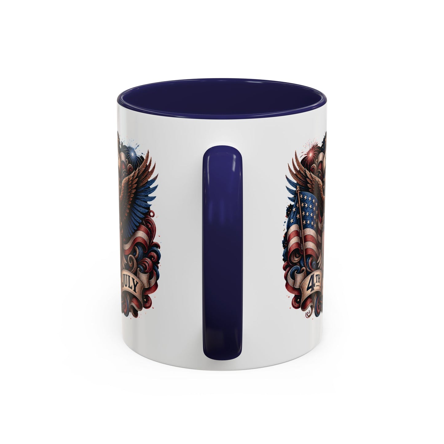 4th of July Eagle Coffee Mug — Patriotic American Flag Accent Mug (11/15oz)