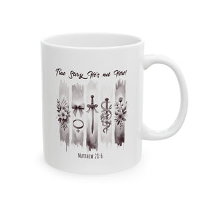 ''True Story He is Not Here'' Ceramic Coffee Mug (11oz, 15oz) , Religious, Faith Mug - a Gift for Christenings/Believers/Friends/Sisters/Mother.