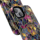 Chromatic Bloom Tough iPhone Magnetic Case, Tough iPhone Cover, Floral iPhone Accessory, Birthday Gift, Elegant Tech Decor, MagSafe Stained Glass Pattern.