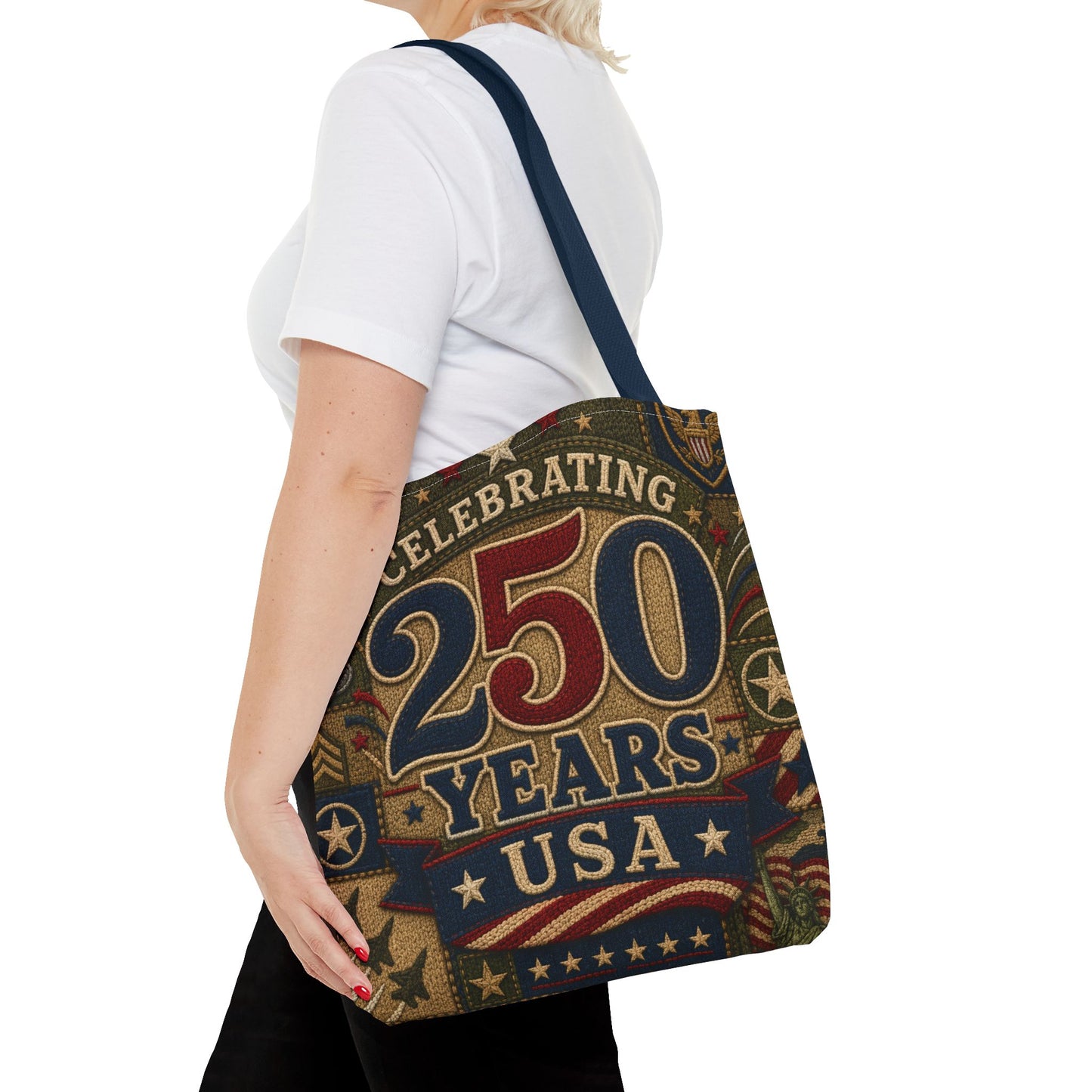 250 Years USA Tote Bag — Patriotic Celebratory All-Over Print Tote