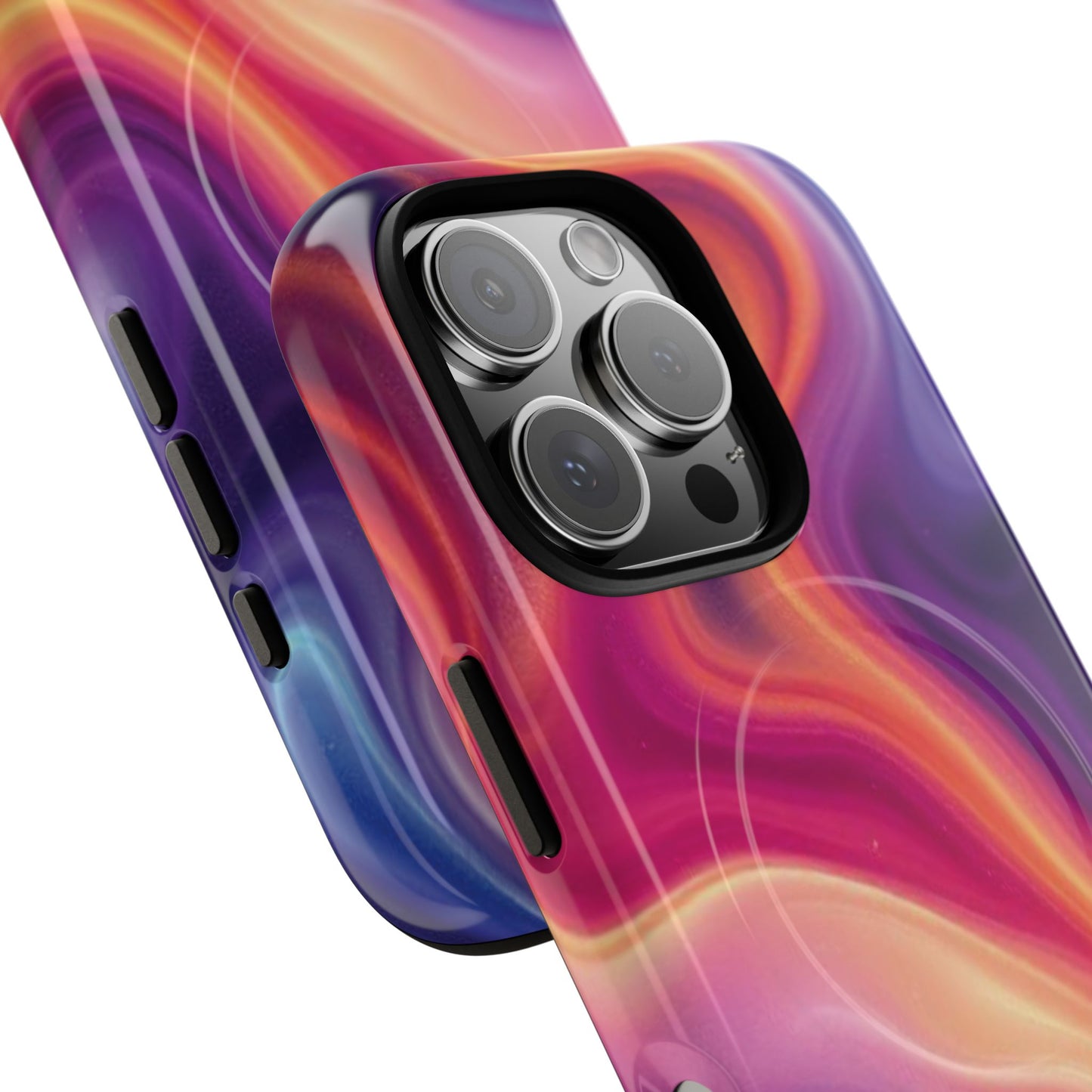 Cosmic Lava Flow Colorful Abstract iPhone Case , Tough Magnetic Protection, Stylish Accessories, Gift for Tech iPhone Lovers, Vibrant Mobile Covers