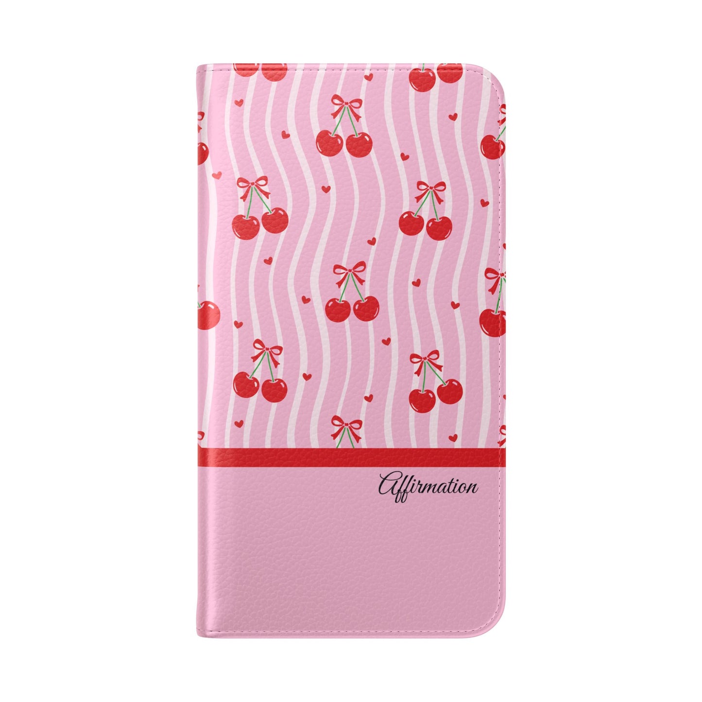 Personalized Cherry Blossom Dreams Flip iPhone and Samsung Cases — Wallet Folio with Name & Affirmation.