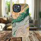 Magnetic iPhone Cases with Green Marble Design, Tough Magnetic Cases, iPhone Accessories, Gift for Her, Trendy iPhone Cover