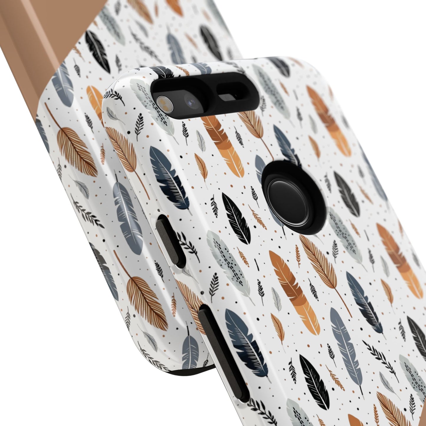 Personalized Whispering Feathers Tough Case — Dark Feather Protective Phone Case for Samsung & Google