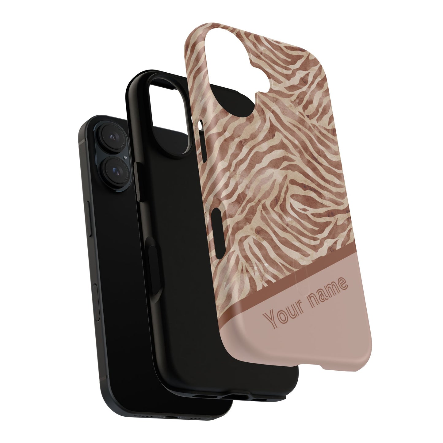 Personalized Zebra Print - Tough MagSafe® Magnetic Cases for Stylish Protection, Gifts for Wildlife Lovers, Trendy Accessories iPhone® 13, 14, iPhone 15, iPhone 16, iPhone 17, Pro, Pro Max, Plus Cases.