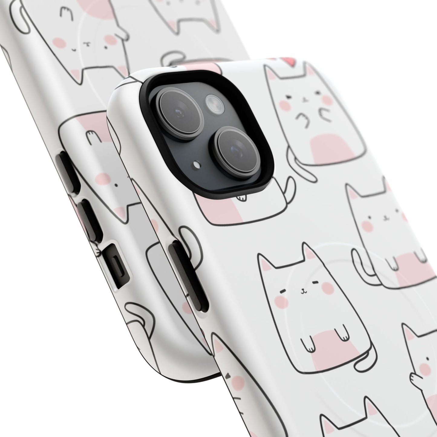 Cute Kawaii Cat Tough Magnetic iPhone Case, Cute Cat Lover Gift, Kawaii iPhone Cover, Tough iPhone Case, Unique Pet Themed Accessory,