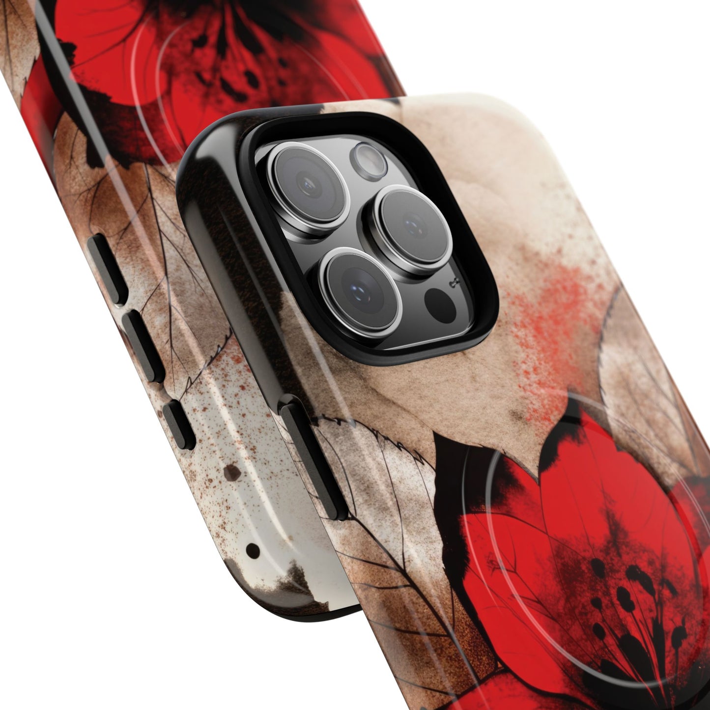 Velvet Petal Storm Tough iPhone Magnetic Cases - Stylish Protection for Your Device, Gift for Nature Lovers, Ideal for Birthdays, Holidays