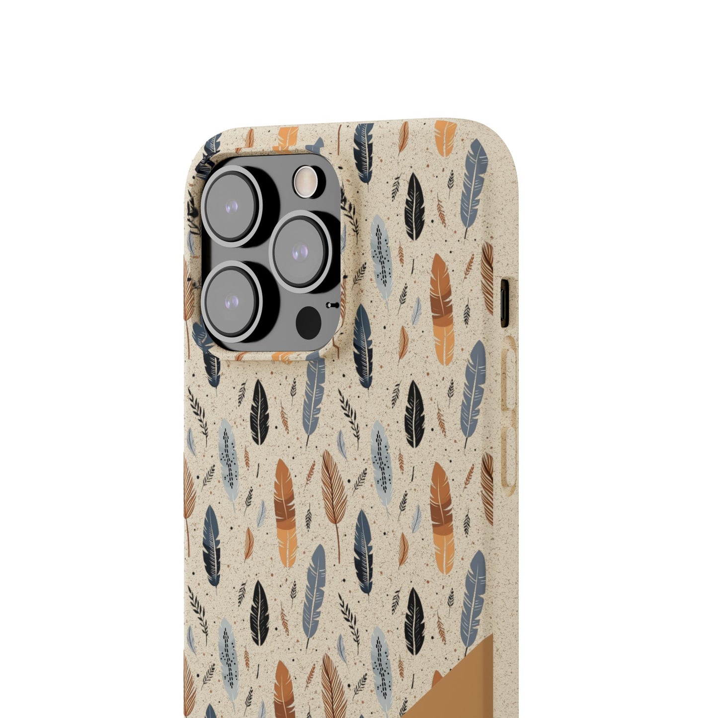 Personalized Whispering Feathers Samsung and iPhone Biodegradable Case, Custom Name Case.