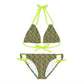 Brown Tropical Bliss Strappy Bikini Set (AOP)