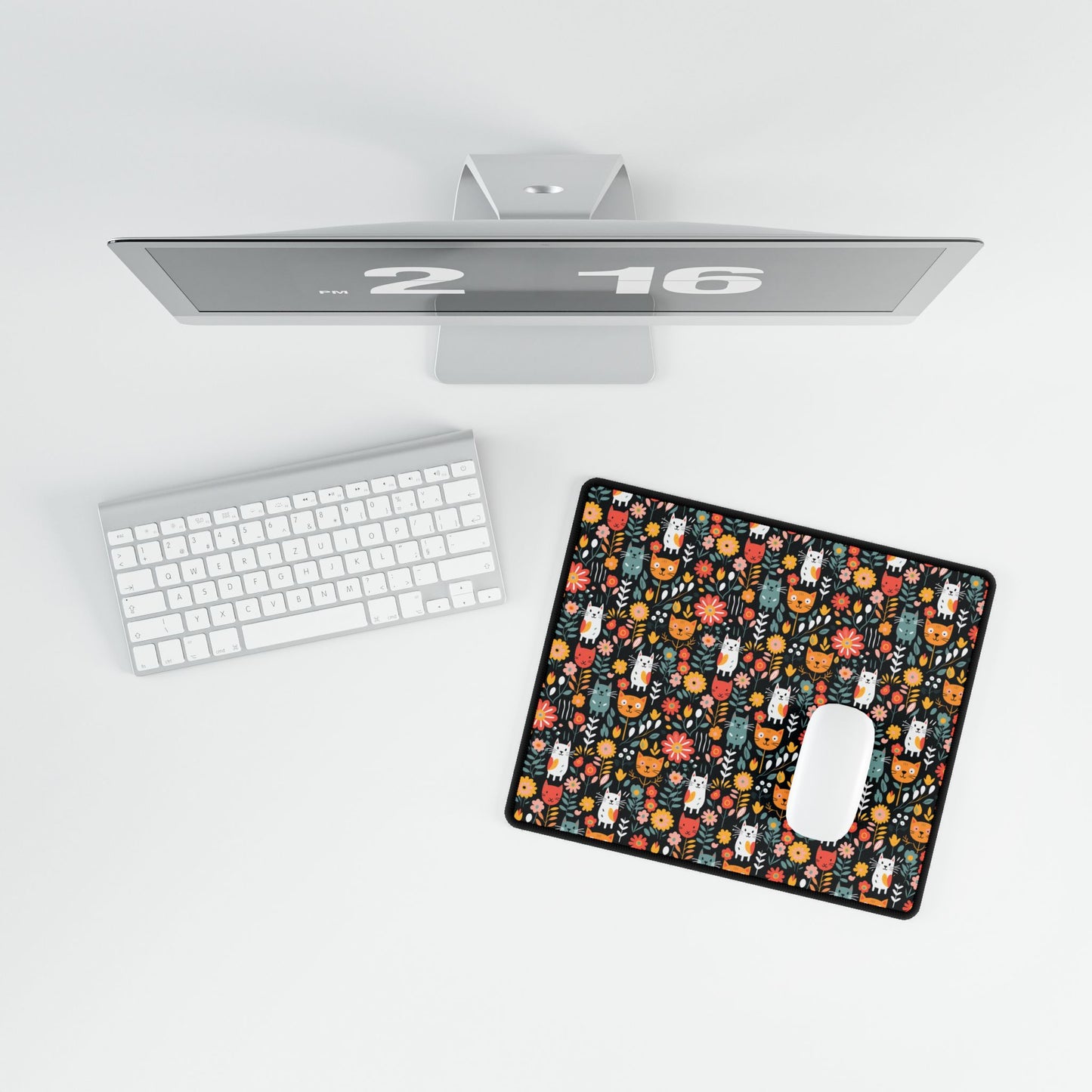 Whimsical Feline Garden Desk Mats