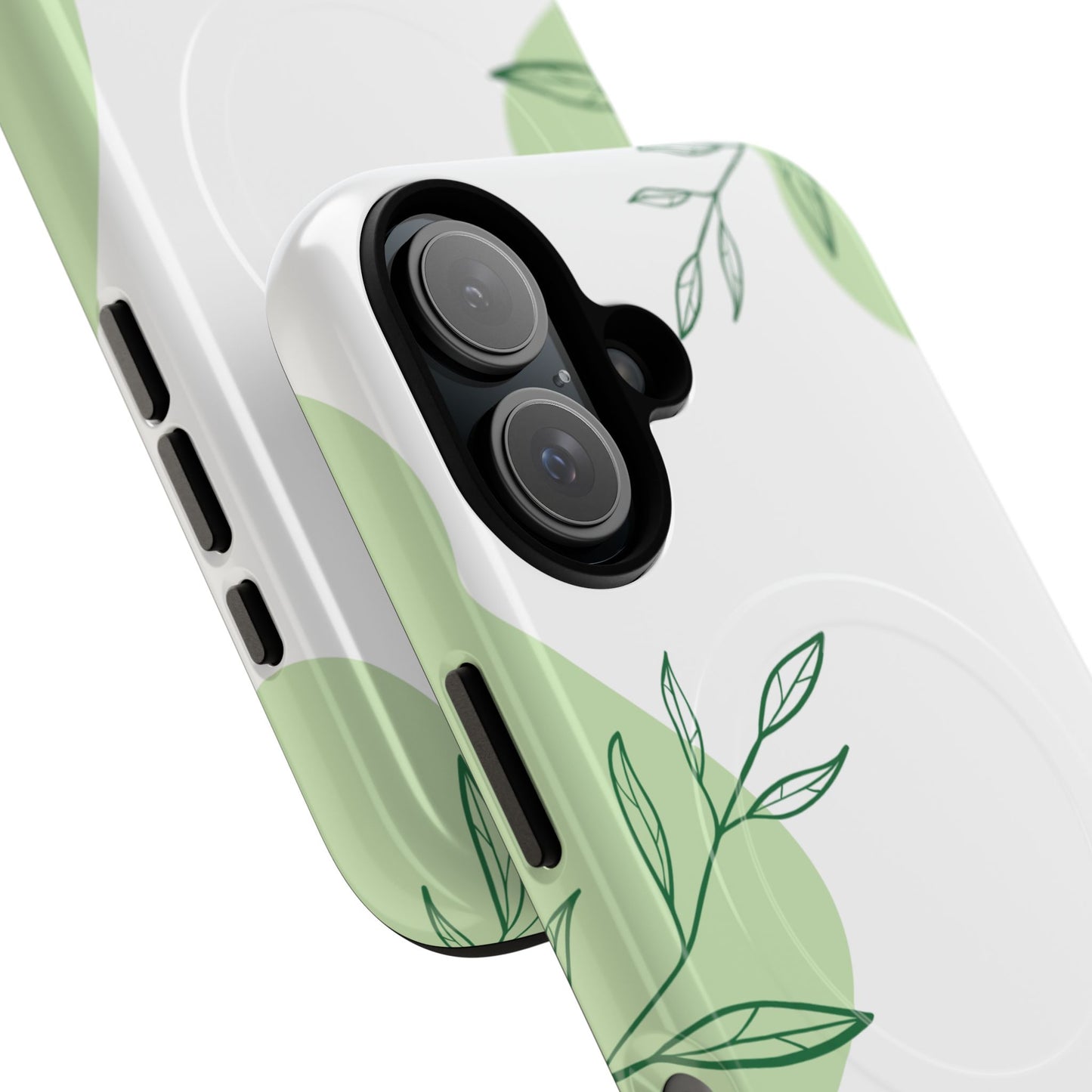 Stylish Tough iPhone Magnetic Cases with Leaf Design, iPhone Protection Cases, Greenery iPhone Covers, Eco-Friendly iPhone Accessories, Gift for Her.