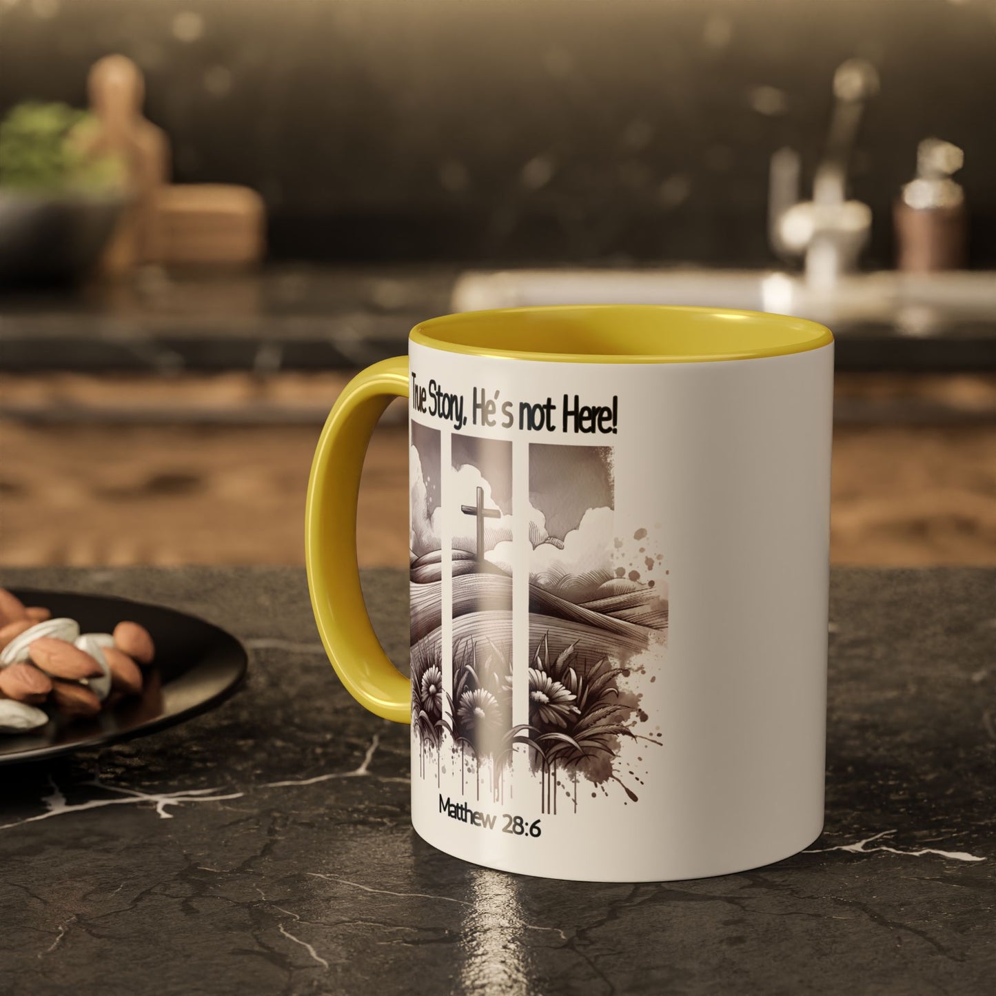 Inspirational Religious Mug - True Story, He's Not Here! (11oz or 15oz)