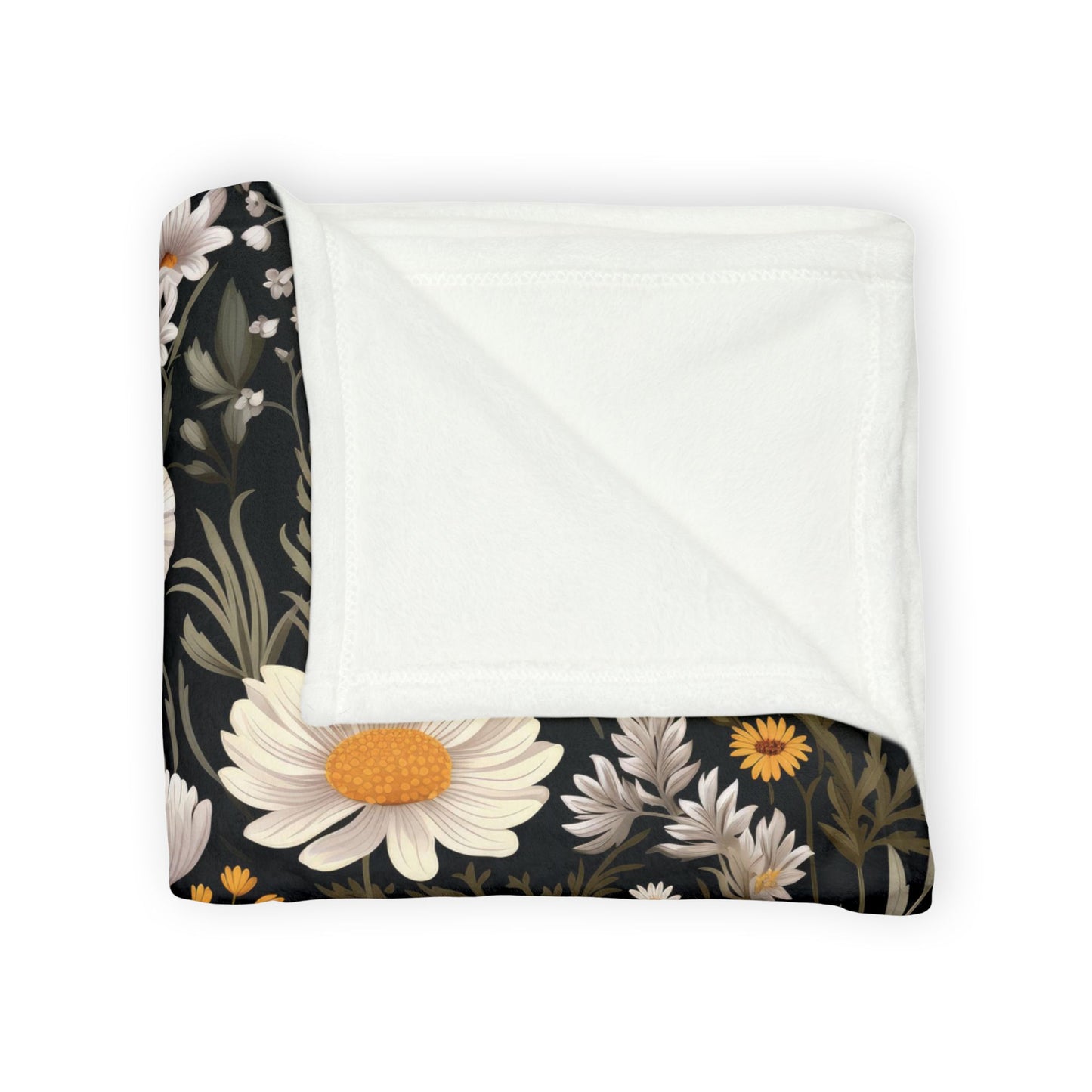 Blossom Elegance: Noir Garden Soft Minky Blanket''