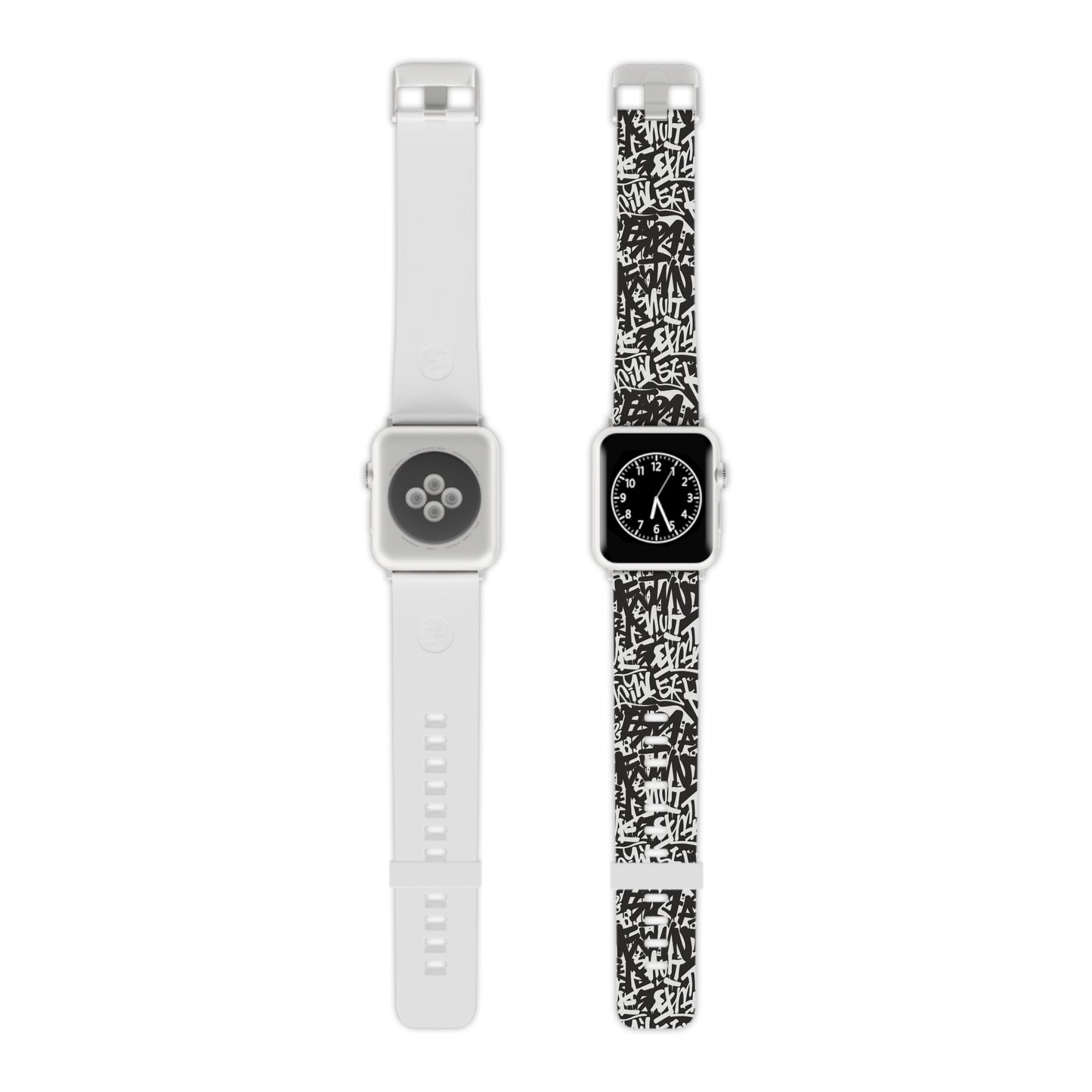 Urban Graffiti Trendy Apple Watch Band with Urban Design - Black and White Graffiti Style