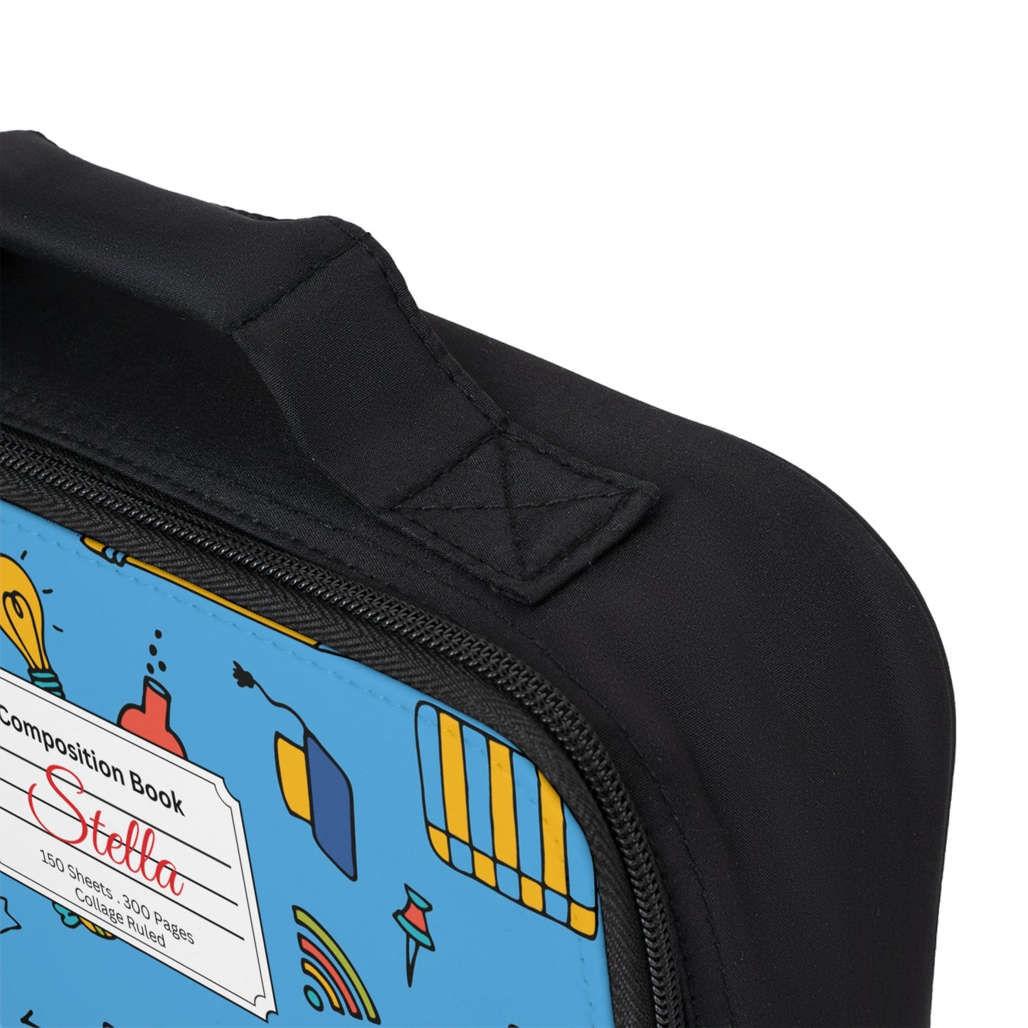 Personalized Classroom Couture Composition Book Inspired Colorful Kids Lunch Bag for School, Snack Bag, Lunch Tote, Lunchbox, Kids' Bag with Fun Back to School Design