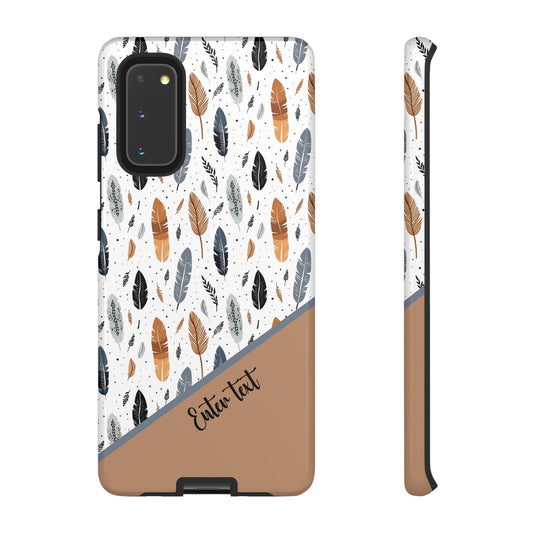 Personalized Whispering Feathers Tough Case — Dark Feather Protective Phone Case for Samsung & Google
