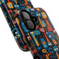 Urban Totem Vibe Tough iPhone Magnetic Case, Colorful Bohemian Art, Unique Gift for Him/Her, Holiday Accessory, iPhone Protection, MagSafe iPhone Case.