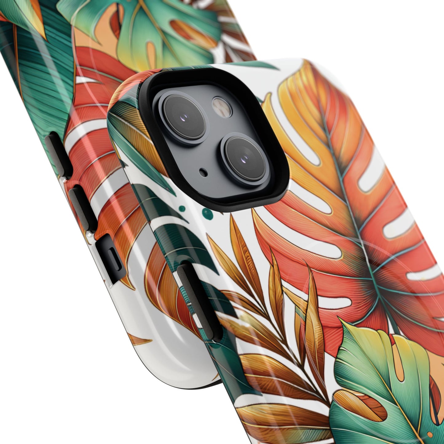 Tropical Monstera Leaf Phone Case - Stylish Tough Magnetic Cases, Floral Protection, Summer Vibe, Gift for Nature Lovers, Trendy Mobile Accessories