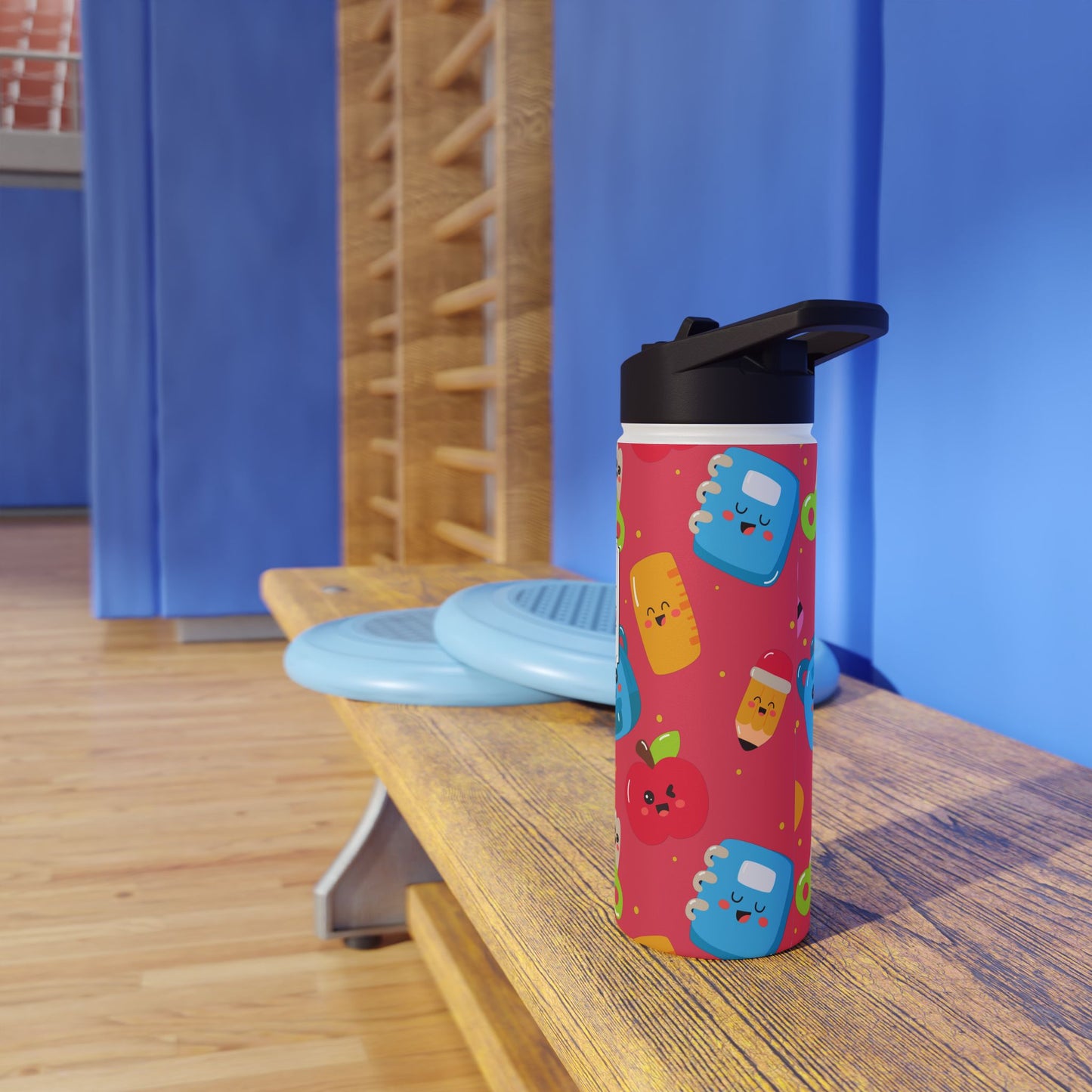 Personalized Kawaii Composition Book Inspired Stainless Steel Water Bottle for Kids, School Supplies, Eco-Friendly Drinkware, Back to School, Teacher Gifts