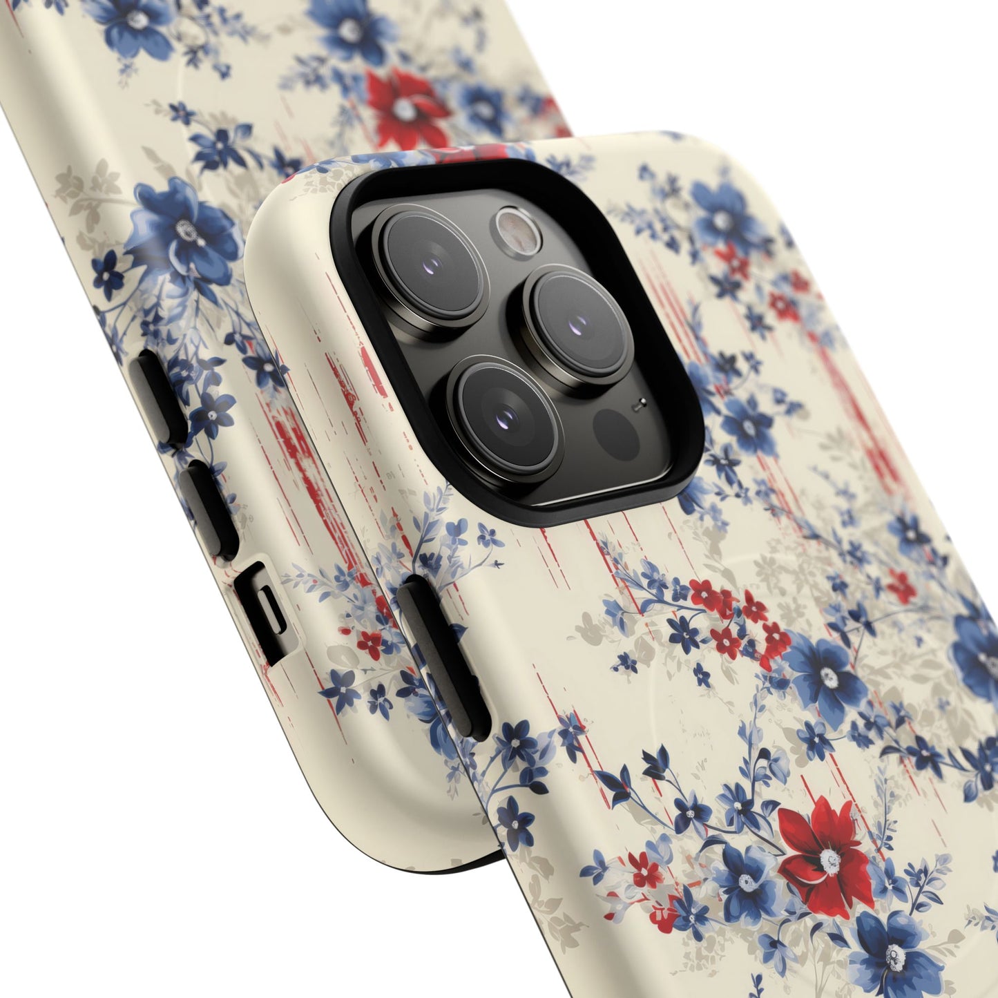 Americana Blossom Drift Tough Magnetic iPhone Case - Durable, Chic, Personalized for Floral Lovers, Gift for Her, Spring Style, iPhone Accessories