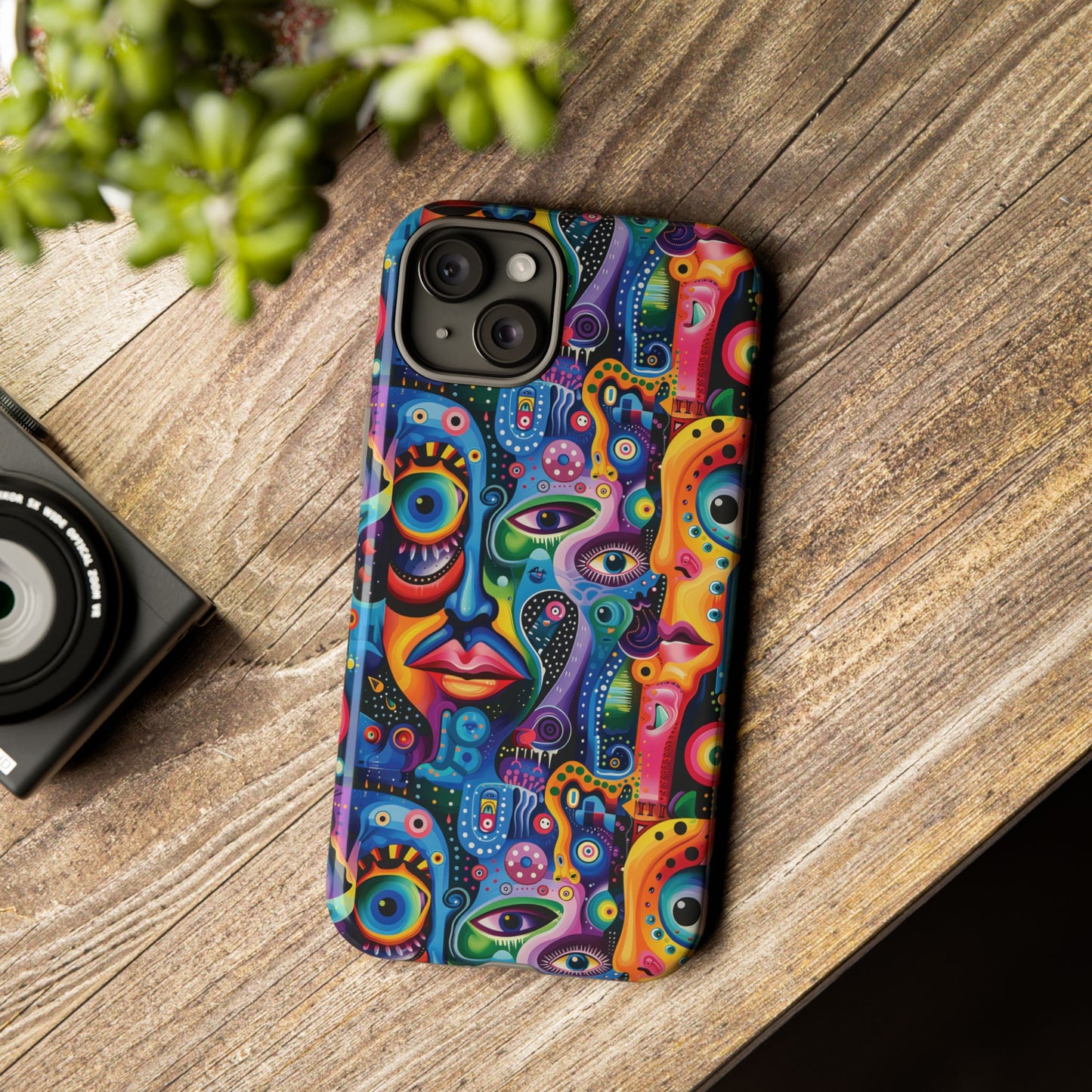 Psychedelic Visions Colorful Art iPhone Case - Tough Cases with Vibrant Abstract Design