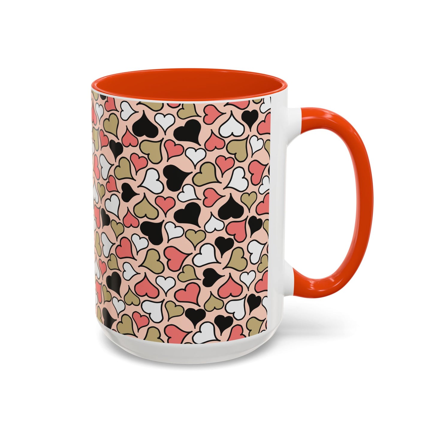 Heart Patterned Coffee Mug - Colorful Love Design, Perfect for Gifts & Celebrations