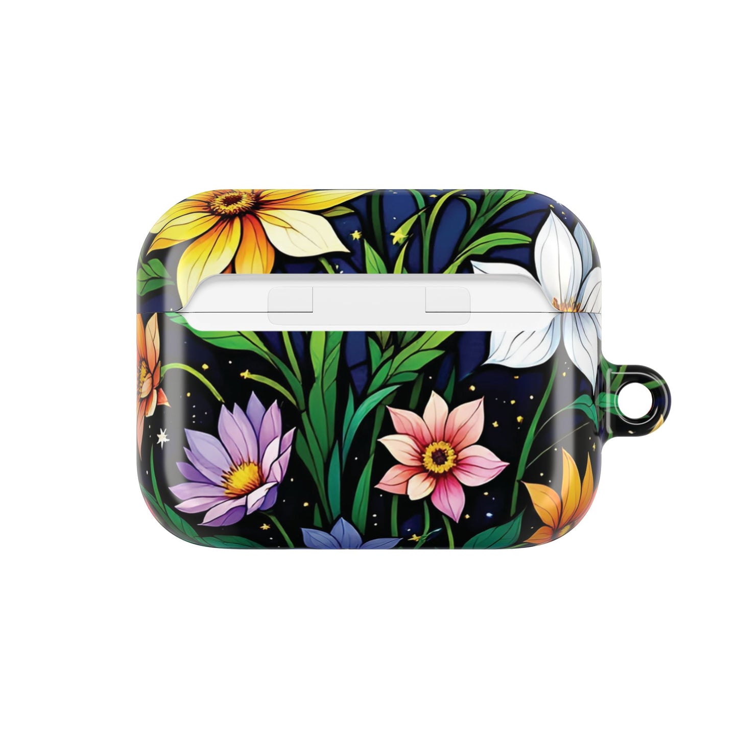Flower Garden Stained Glass AirPod Case — Colorful Garden Protective Cover- Airpods Pro Gen 1 and 2, Gen 1 to 4.