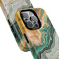 Magnetic iPhone Cases with Green Marble Design, Tough Magnetic Cases, iPhone Accessories, Gift for Her, Trendy iPhone Cover