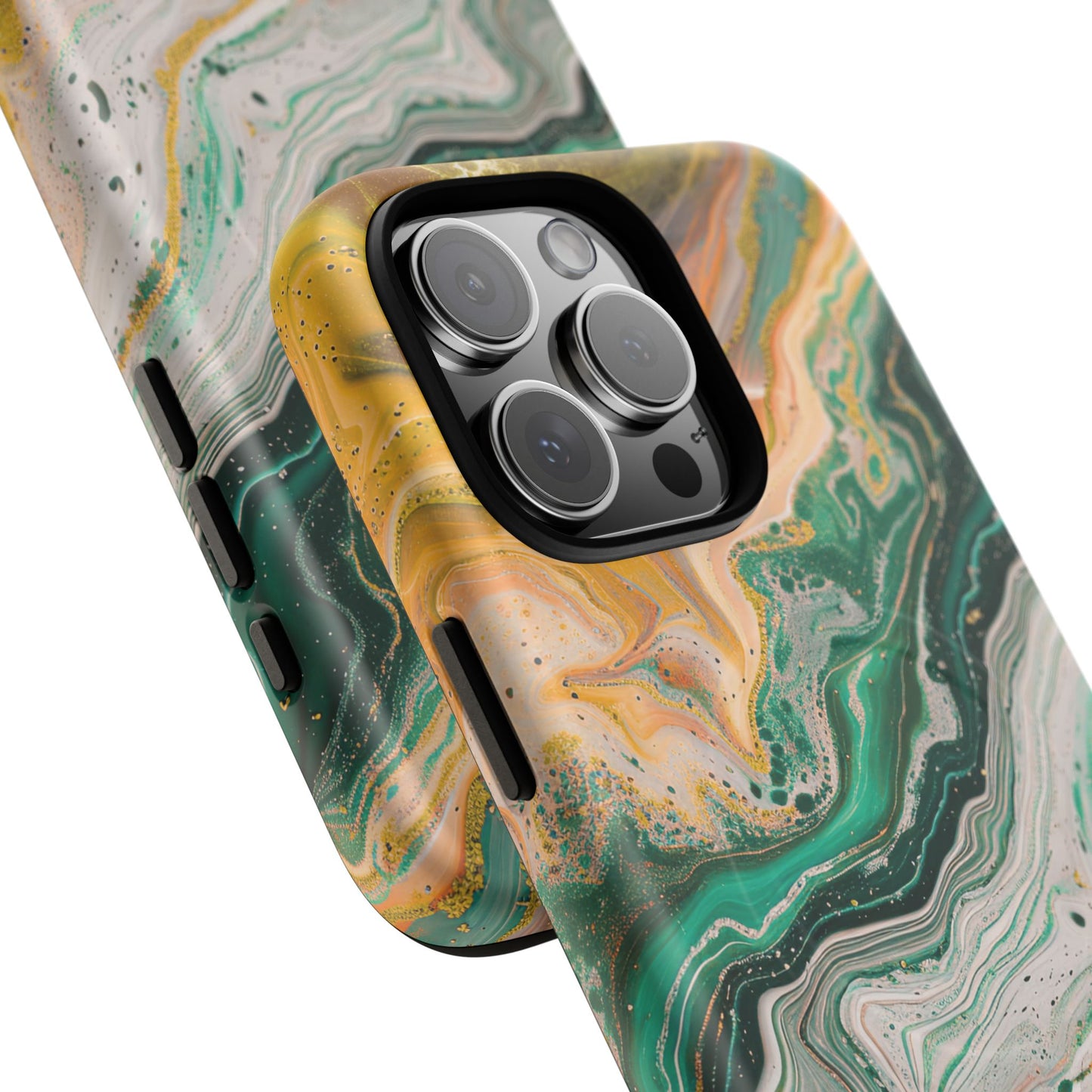 Magnetic iPhone Cases with Green Marble Design, Tough Magnetic Cases, iPhone Accessories, Gift for Her, Trendy iPhone Cover