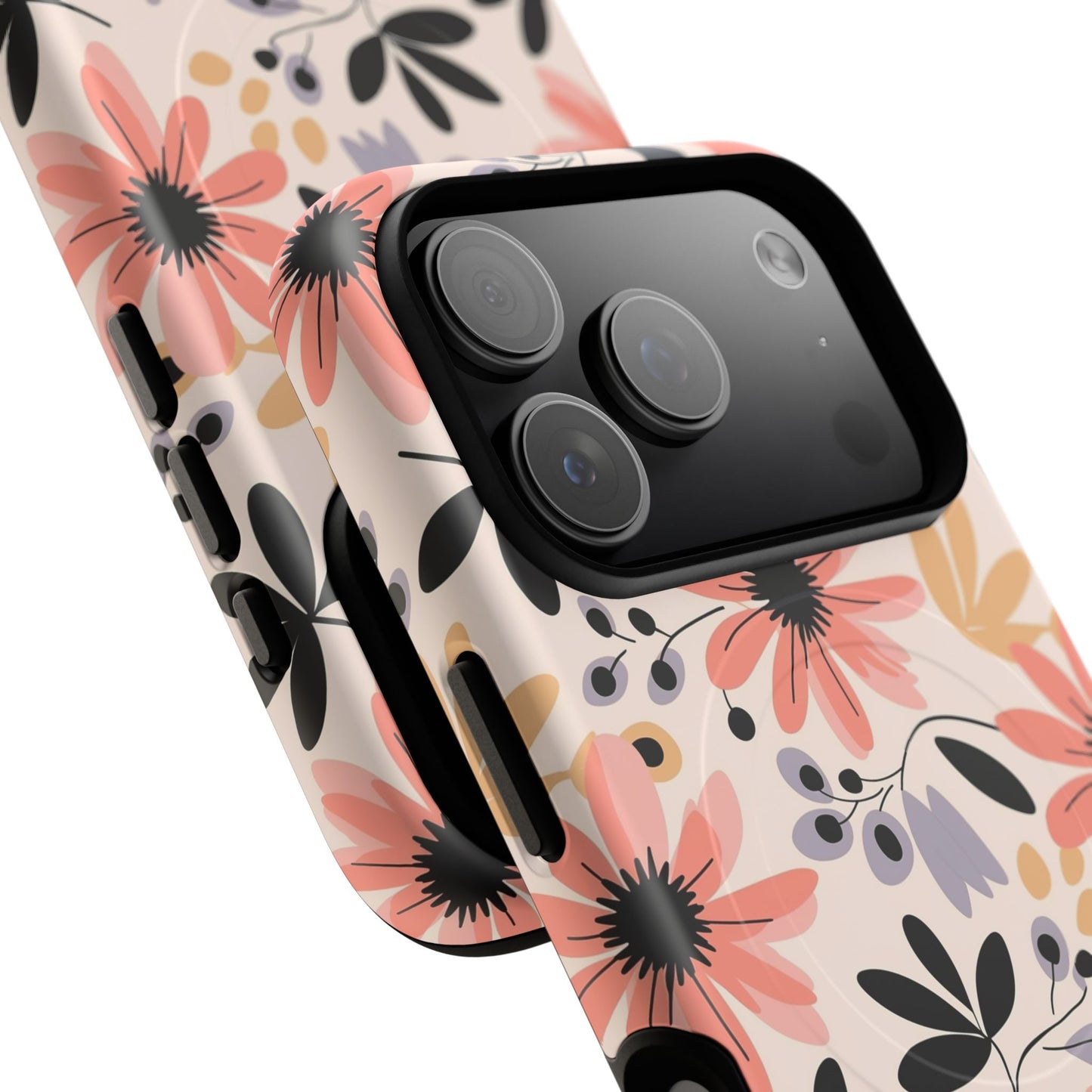 Stylish Soft Petal Noir iPhone Case, Floral iPhone Accessory for Her, Tough iPhone Magnetic Cases, Trendy iPhone Cover, Gift for Friends, Summer Vibes