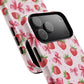 Strawberry Blush Coquette Magnetic Tough iPhone Cases - Funky Fruit Cases, Floral iPhone Cover, Trendy Gifts, iPhone Accessories, Strawberry Lover