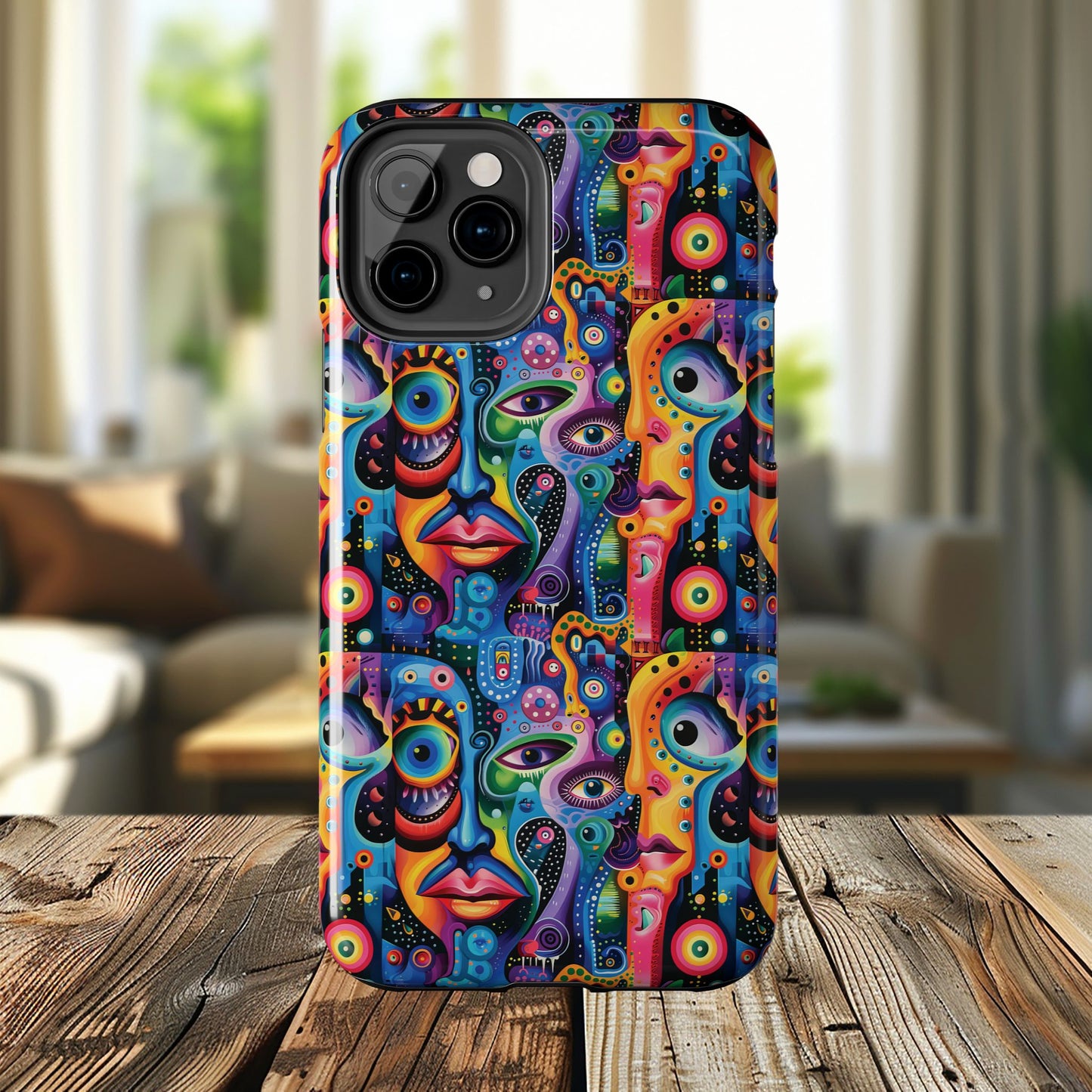 Psychedelic Visions Vibrant Art iPhone and Samsung Phone Case - Stylish Tough Case for Artists & Creatives.