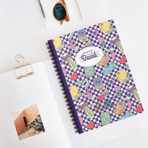 Personalized Purple Doodle Daydream Composition Book Inspired Playful ABC Spiral Notebook - Perfect for School, Journaling, Kids, Teachers, Back to School Gifts