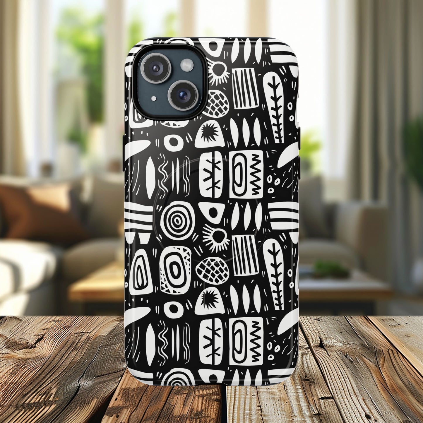 Modern Abstract Geometric Tough Magnetic Phone Case, Durable Phone Accessory, Gift for Him or Her, Artistic Design, Modern Decor