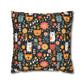 Whimsical Feline Garden Spun Polyester Square Pillow