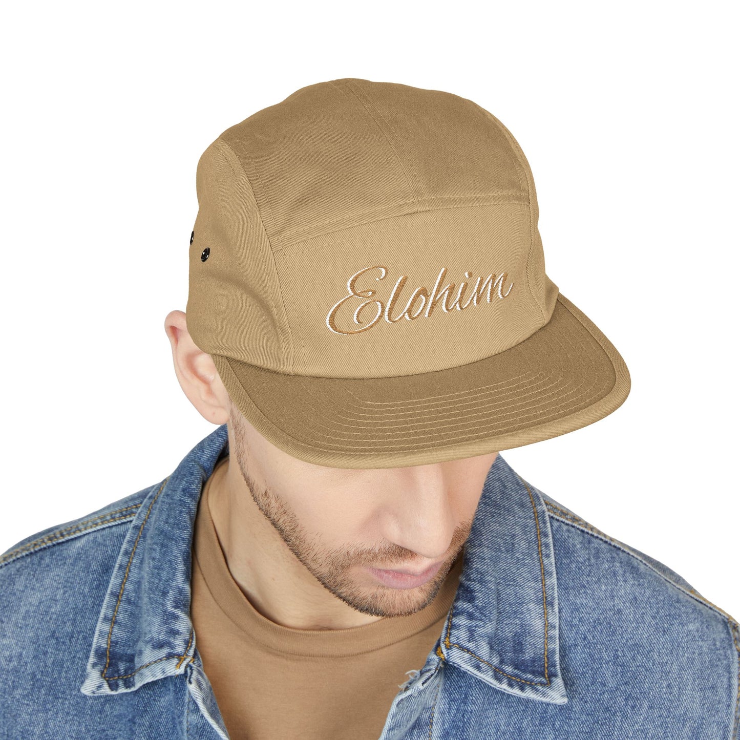 Embroidered 'ELOHIM, GENESIS 1:1'  5 Panel Cap, Trendy Hat, Outdoor Gear, Streetwear Accessory, Unique Gift, Fashion Statement